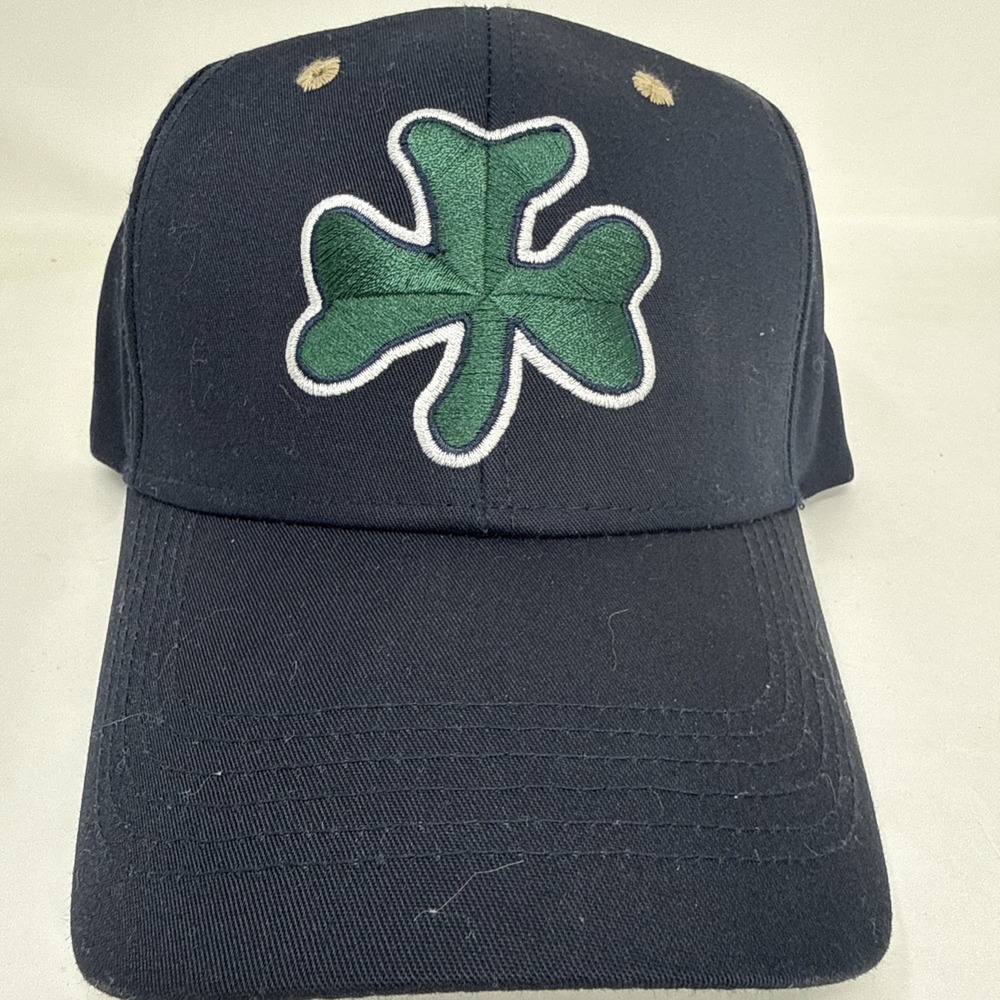 Captivating Headwear Baseball Hat Unisex OS Navy Blue Shamrock Notre Dame Irish